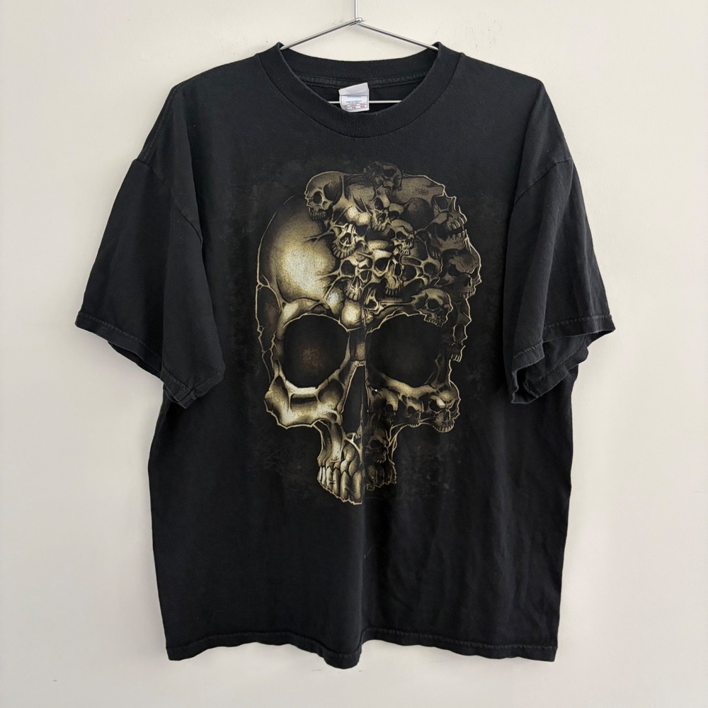 Vintage Tennessee River Skull Graphic T-Shirt Black XL Mens Short Sleeve Tee